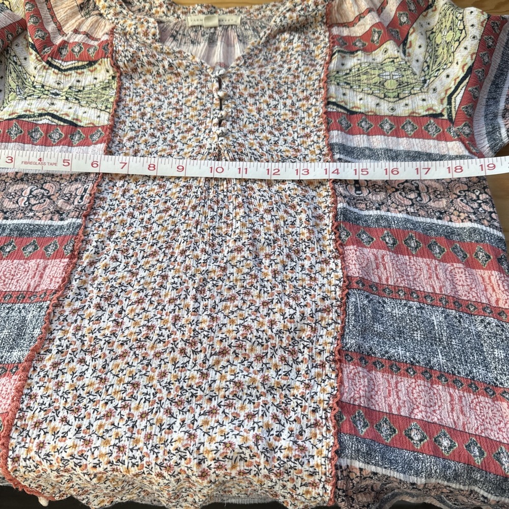 Farmers Market by One World Boho Printed Scoop Neck Flowy Long Sleeve Blouse 1XL - Picture 7 of 8